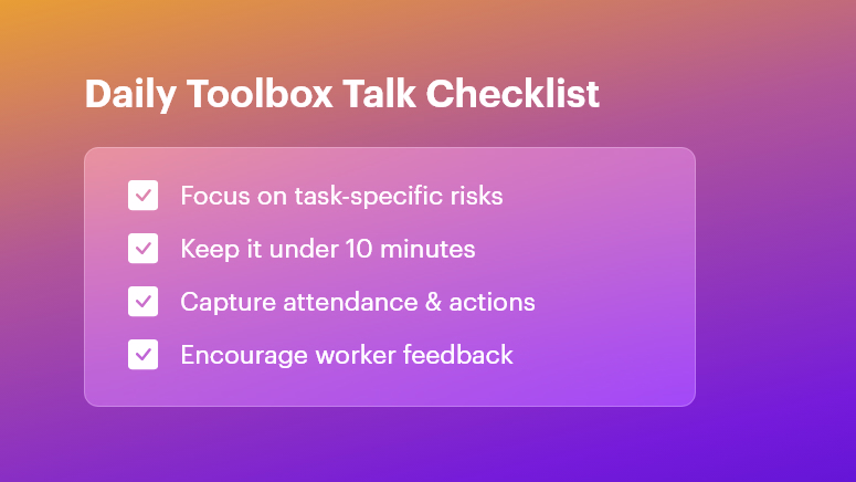 Daily Toolbox Talk Checklist