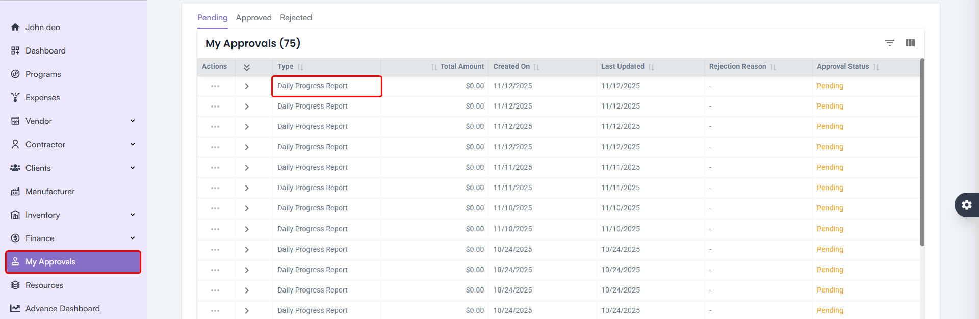 DPR Approval Workflow