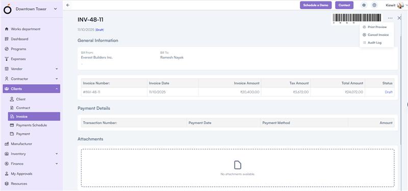 Invoice Details Page 