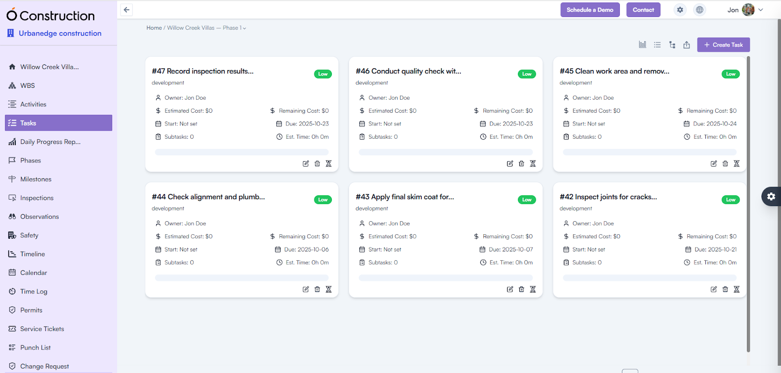 Activity and Task Creation