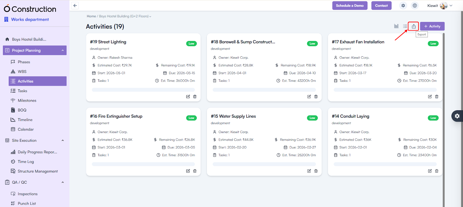 Export Issues (500 Error) – Fixed
