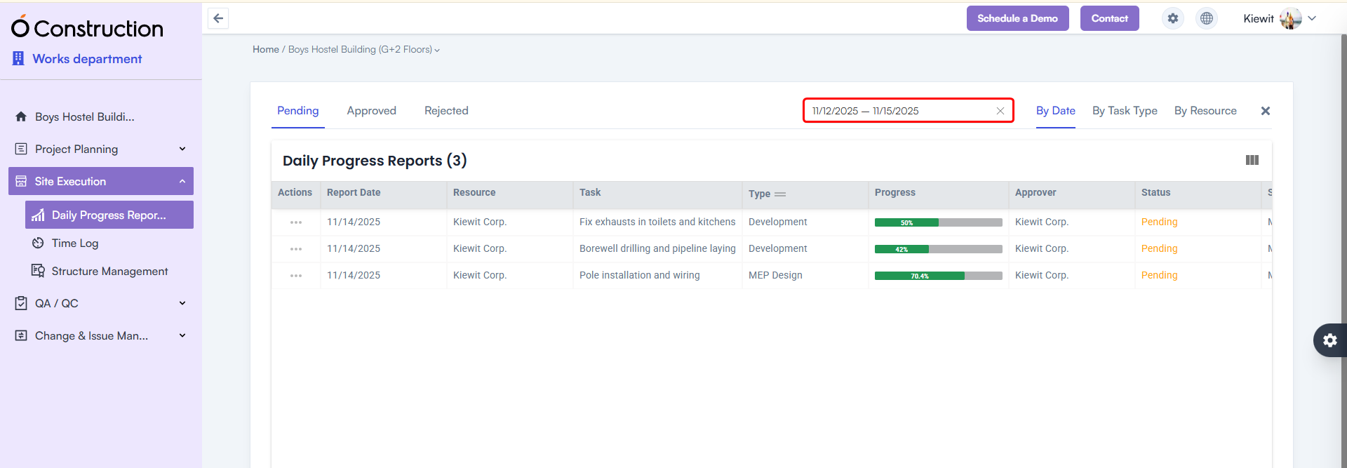 DPR Date Range Filter Added