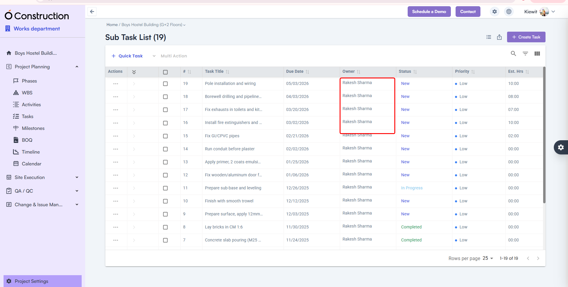 Owner Name Visibility in Subtasks