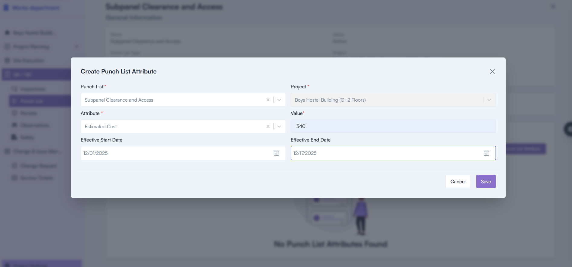 Attribute Display in Parameters Tab