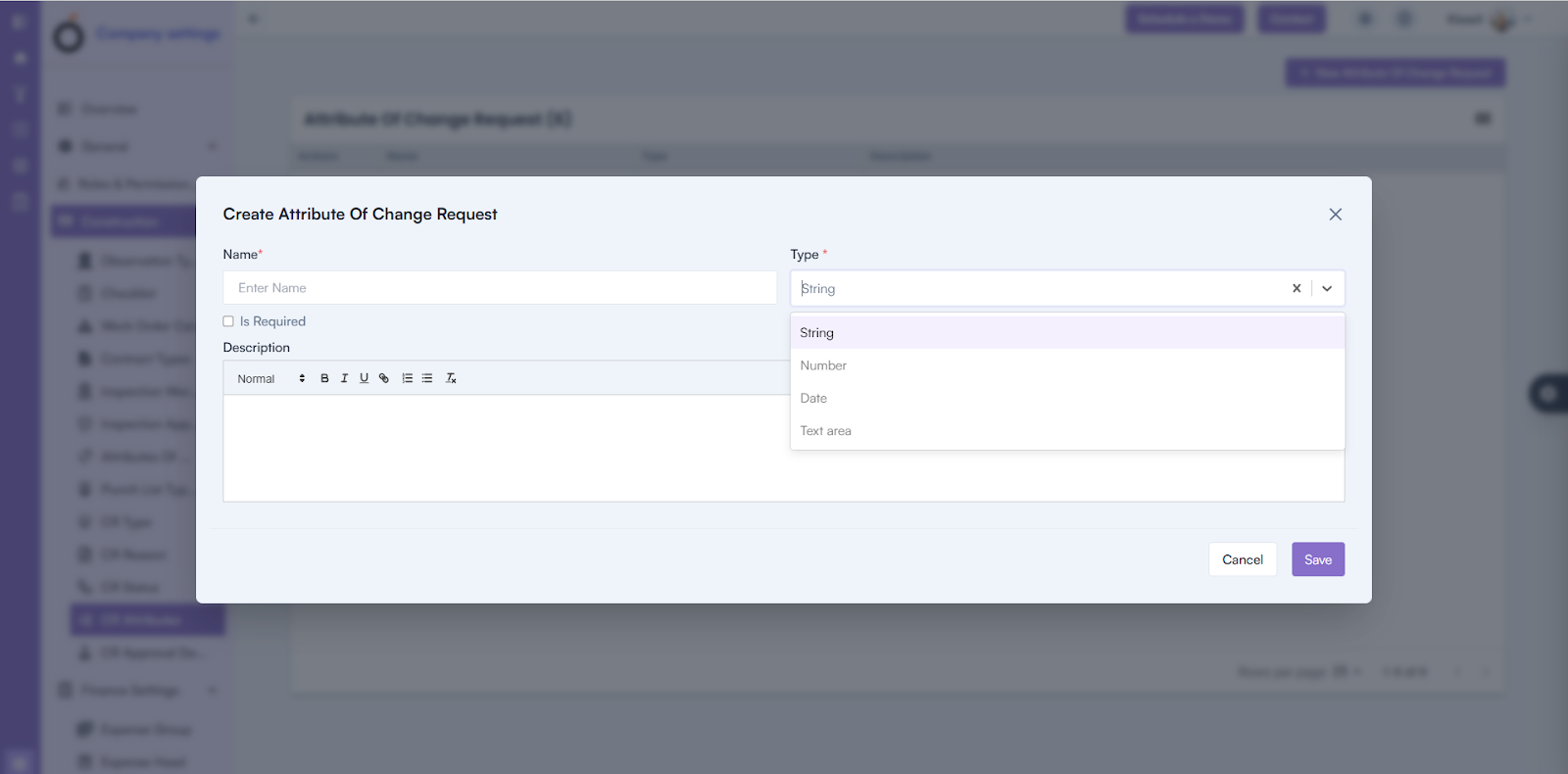 Change Request Parameter Creation