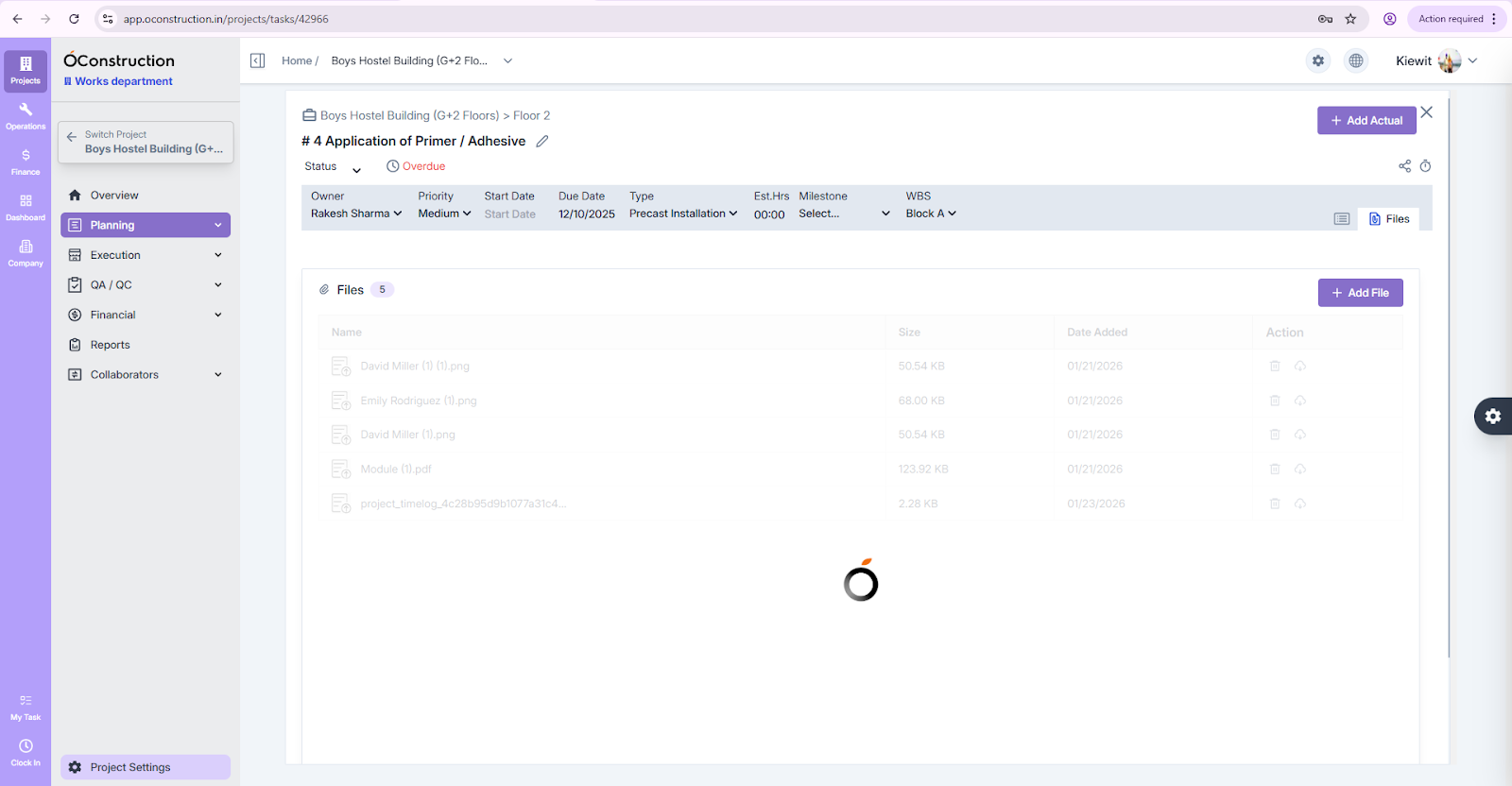 Task Details – File Upload Experience 
