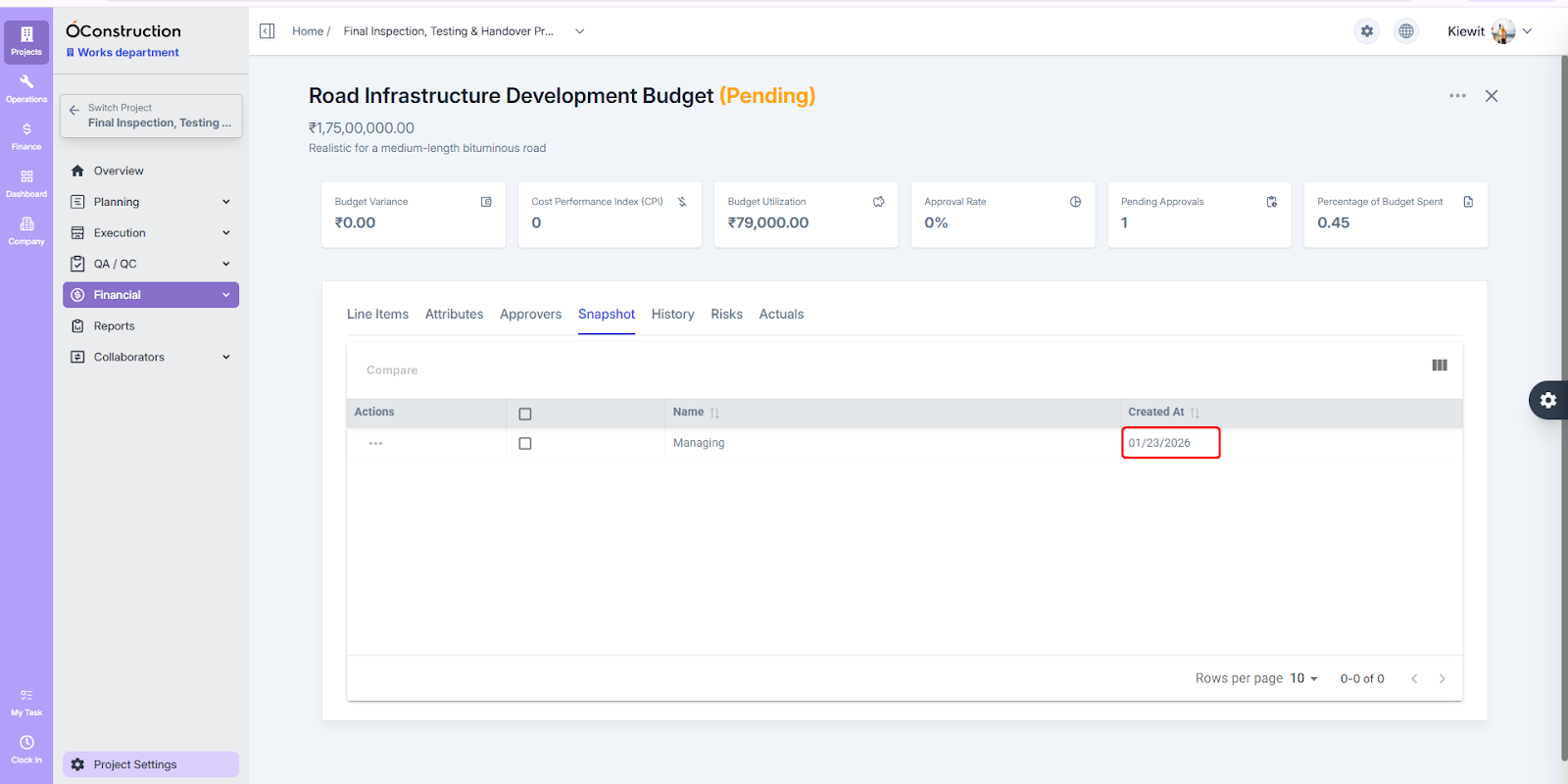 Budget Snapshot Date Formatting