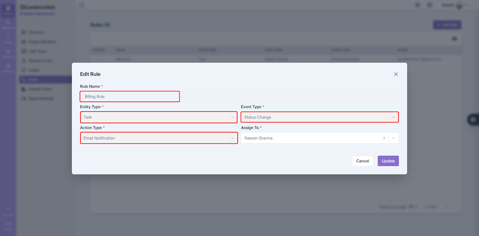 Rule Edit Field Lock 